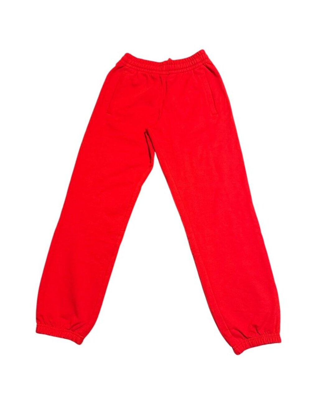 Calvin Klein Womens Sweatpants Red w/Back Leg Logo Xs Thick 100% Cotton Chec Des